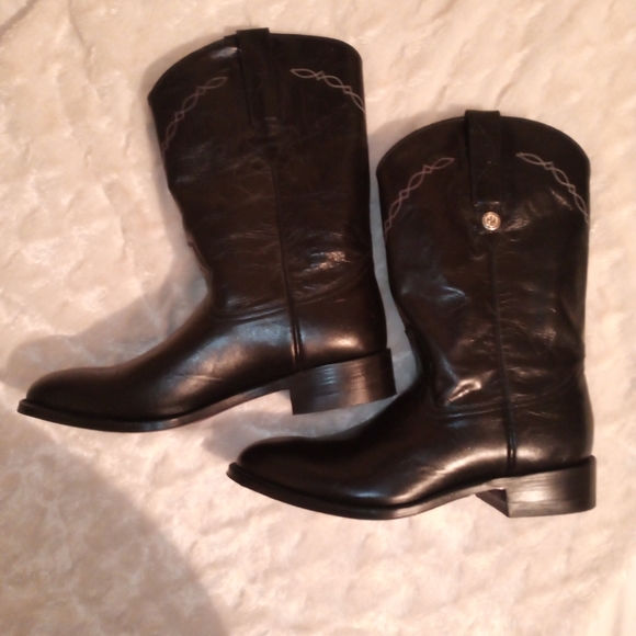 Montana black Goat Skin leather boots 9 - Picture 2 of 5